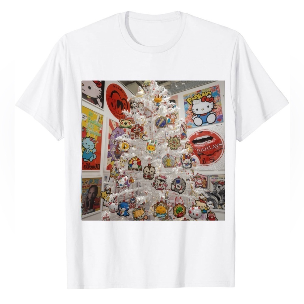 HANDCRAFTED digital art PRINT White Tree with Cartoon Character Ornaments decor - Picture 6 of 15